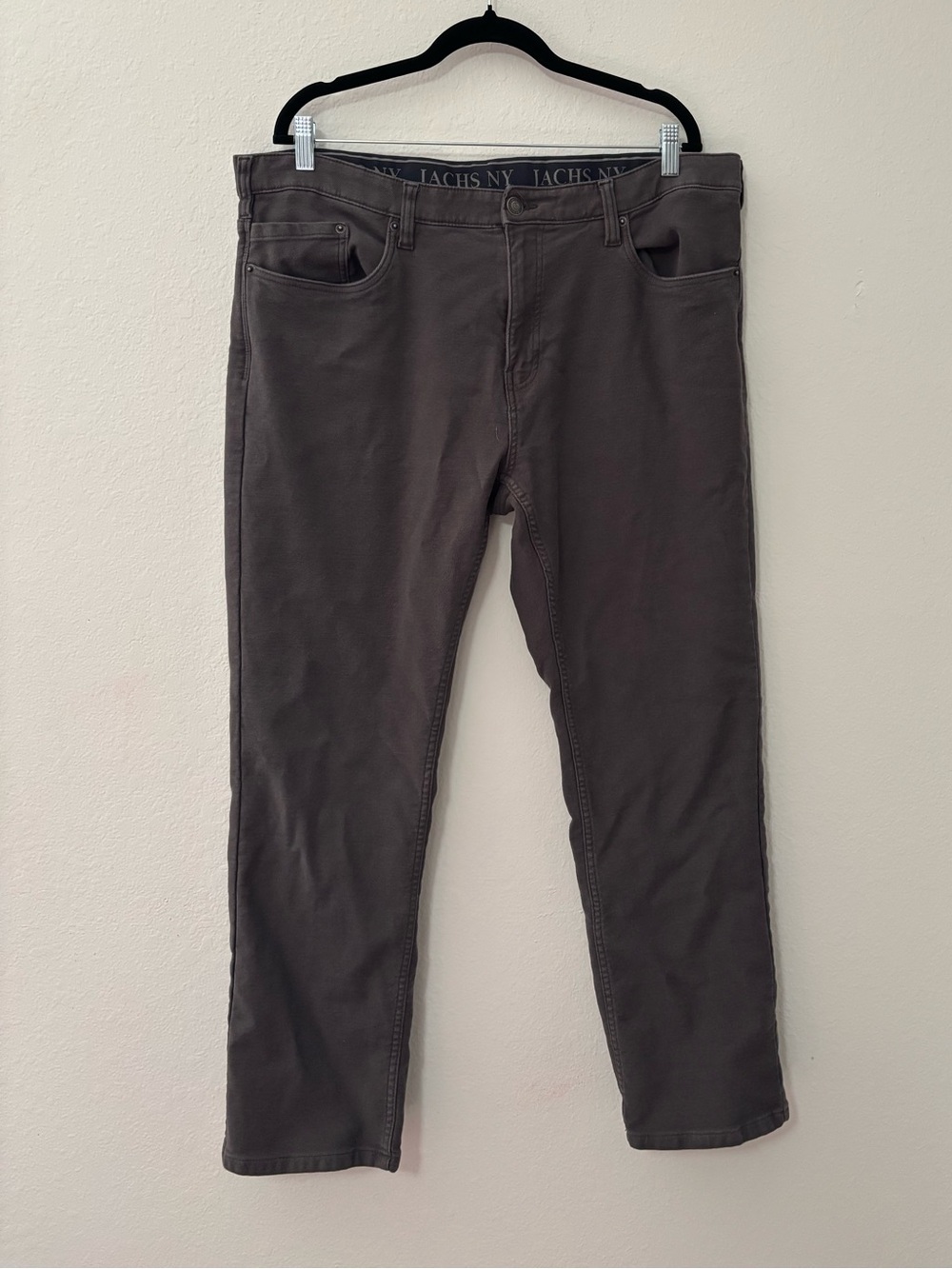Jachs NY Men's Straight Fit 5-Pocket Stretch Pants 38x30 Gray